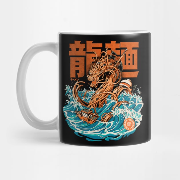 Black Great Ramen Dragon off Kanagawa by Ilustrata